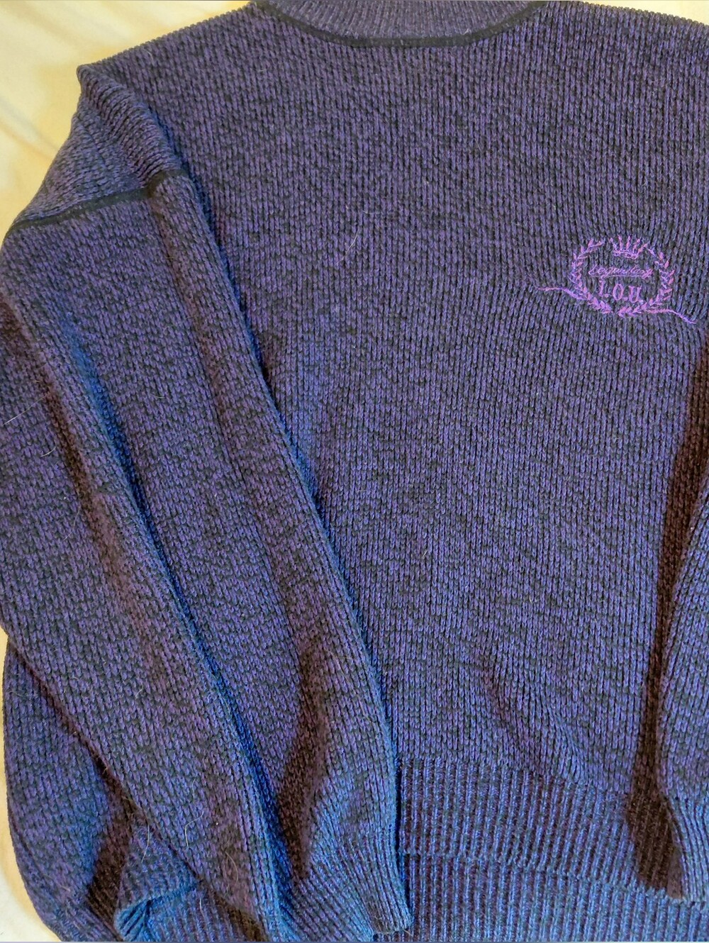 10U Men's Purple Crewneck Sweater - 100% Acrylic